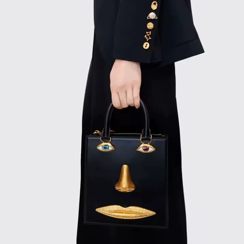 Luxury Bags Gold - Face Bag Women High Quality Black