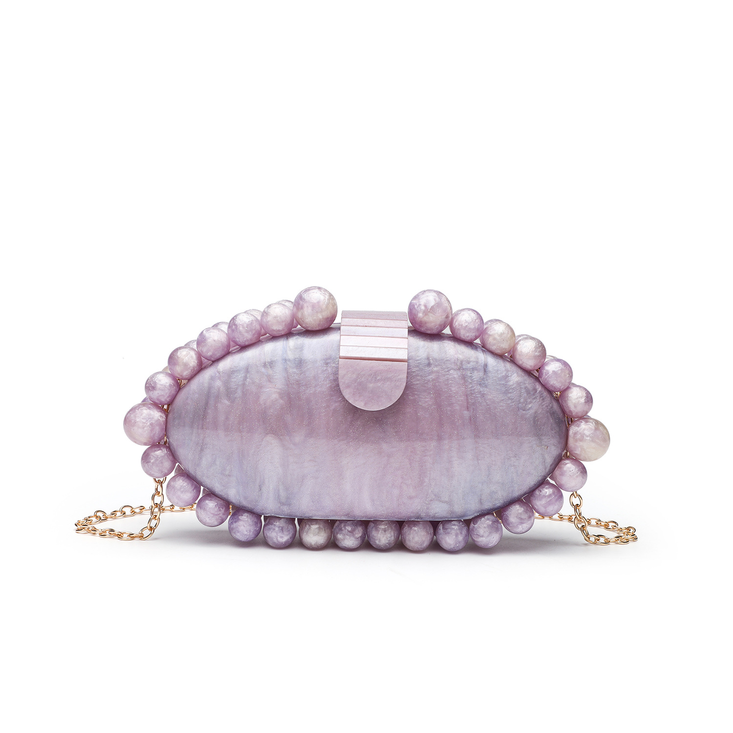 Luxury Bags Trend 2025 - Elegant Marble Acrylic Clutch Bag Pearl