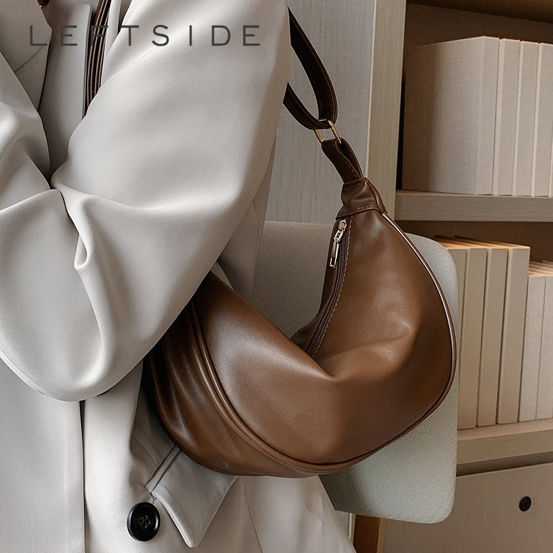 Luxury Bags Trend 2025 - Half Moon Small PU Leather Zipper