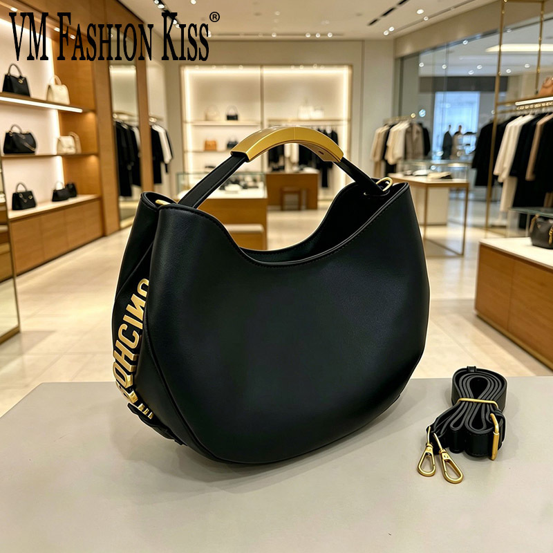Luxury Bags Gold - Demi-cercle Women Golden Letter Tote Drawstring