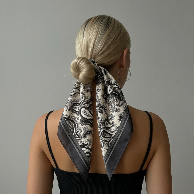 Luxury Bags Vintage - Luxury Satin Square Scarf Paisley Print