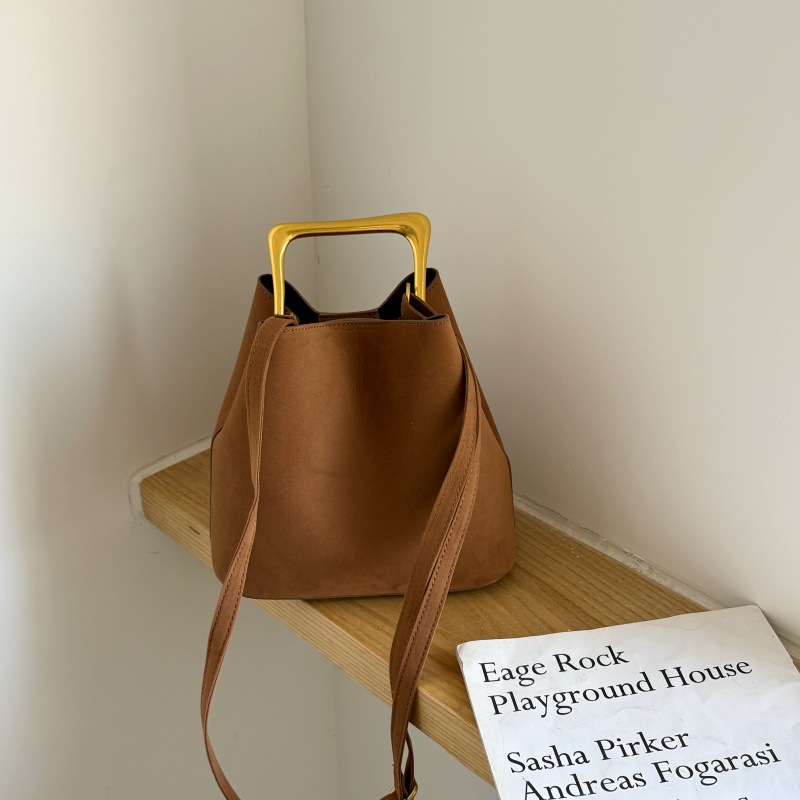 Luxury Bags Gold - Luxury Suede Bucket Bag Women Gold