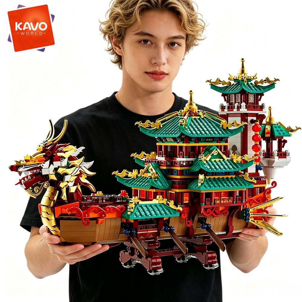 Luxury Bags From China - KAVOWORLD 2453pcs Dragon Boat Building Blocks