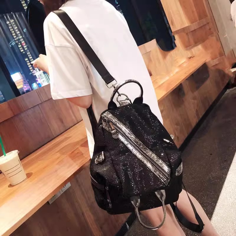 New Women Nylon Sequins Backpa - Luxury Bags Vintage 评论和价格