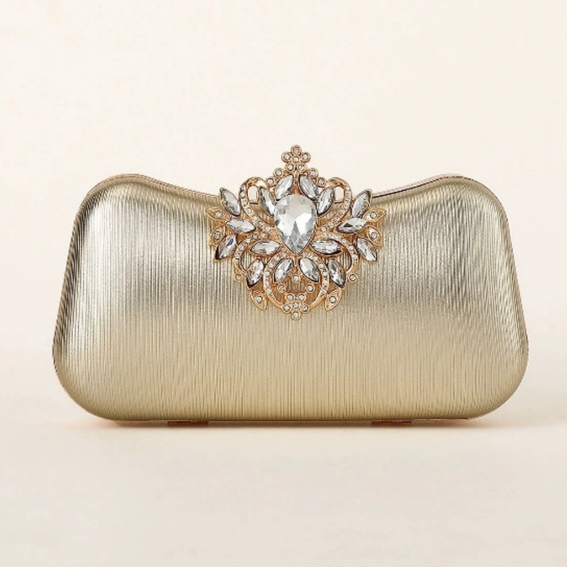 Dark Green Velvet Clutch Bag L - Luxury Bags Gold 评论和价格