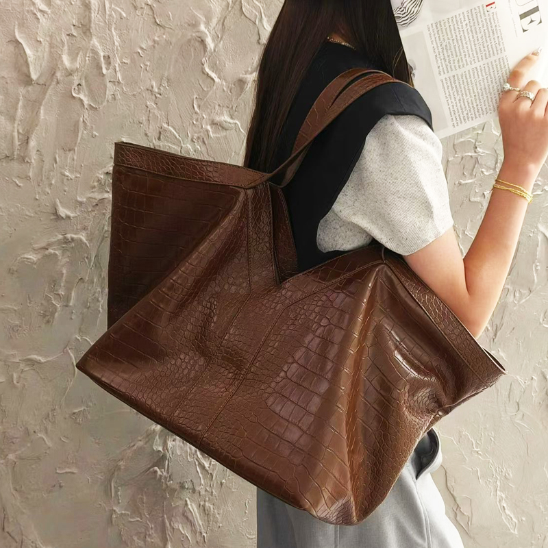 Oversized Crocodile Pattern To - Luxury Bags Vintage 评论和价格