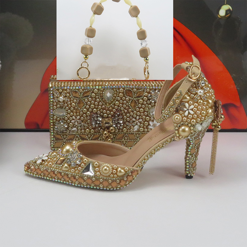 Luxury Champagne Golden Crysta - Luxury Bags And Shoes 评论和价格