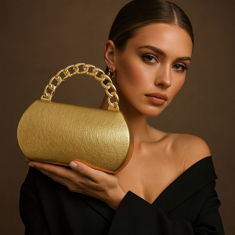 Luxury Gold Metal Buckle Box C - Luxury Bags Gold 评论和价格