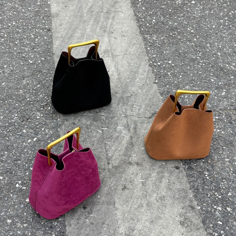 Luxury Suede Bucket Bag Women  - Luxury Bags Gold 评论和价格