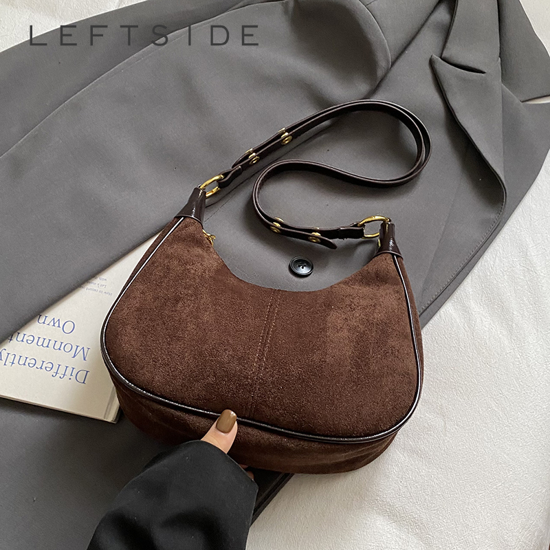 LEFTSIDE Women Small Suede Sho - Luxury Bags Trend 2025 评论和价格